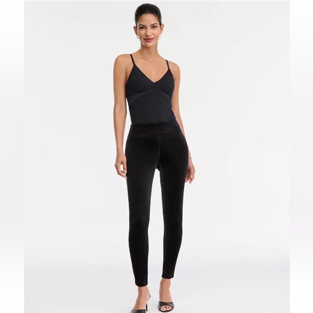 INC International Concepts Women's Velvet Black Skinny Pants